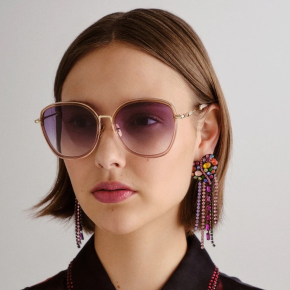 Camilla “Luxor Life” Oversized Gold Rose Splice Smoke Gradient Boho Sunglasses main image 8